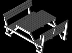 Picnic Table With Backrest D Models Stlfinder