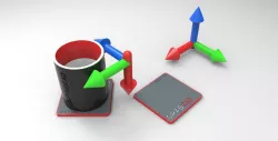 GRABCAD COFFEE CUP WITH UCS HANDLE AND COASTER