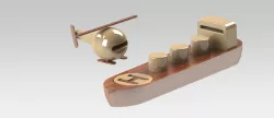 Helicopter and ship toys