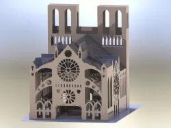 Notre Dame Cathedral sheet metal puzzle, 3d model, puzzle, sheetmetal, metalcraftdesign