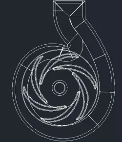 Request: A 2_d centrifugal pump(impeller and volute) 