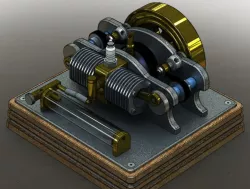 2 piston, 1 cylinder engine