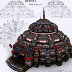 3DRT - Armory  Low-poly  3D model