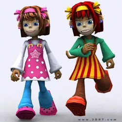 3DRT - Chii Monkeygirls Low-poly  3D model