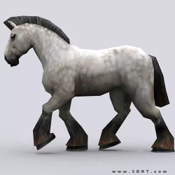 3DRT - Fantasy Animal Horse Low-poly  3D model