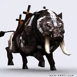 3DRT - Fantasy Mount Boar Low-poly  3D model