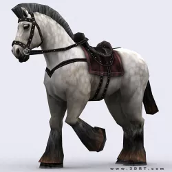 3DRT - Fantasy Mount Horse Low-poly  3D model