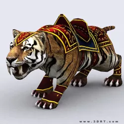 3DRT - Fantasy Mount Tiger Low-poly  3D model