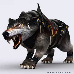 3DRT - Fantasy Mount Wolf  Low-poly  3D model