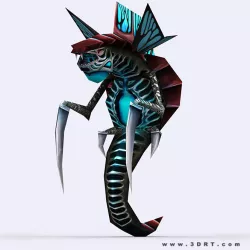 3DRT - Insectoid Monster Snake Low-poly  3D model