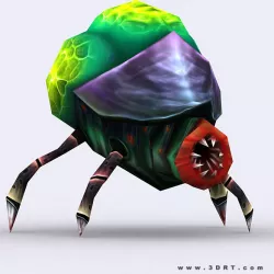 3DRT - Insectoid Monster Tick Low-poly  3D model