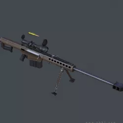 3DRT - Modern Firearms Animated - M107 Low-poly  3D model