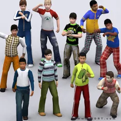 3DRT - Realpeople Kids Boys Low-poly  3D model