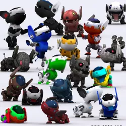 3DRT - Robopuppies Low-poly  3D model