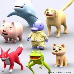 3DRT - Toonpets Animals Low-poly  3D model