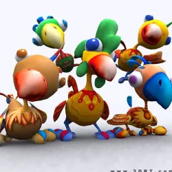 3DRT - Toonpets Birdies  Low-poly  3D model