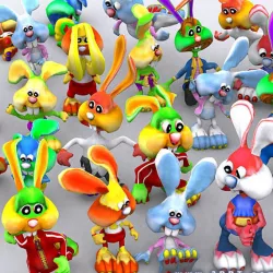 3DRT - Toonpets Bunnies Low-poly  3D model