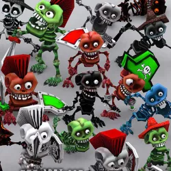3DRT - Toonpets Skeletons Low-poly  3D model