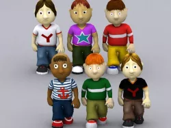 3DRT - Toonworld Characters Boys Low-poly  3D model