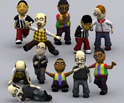 3DRT - Toonworld Characters Males Low-poly  3D model