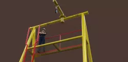 "A" frame davit crane temporary
