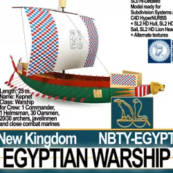 Ancient Egypt Warship Kepnet NK 3D model