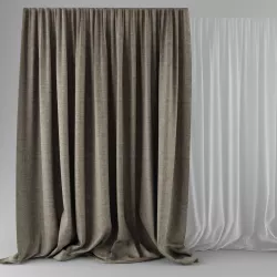 Beige Curtains 3D model