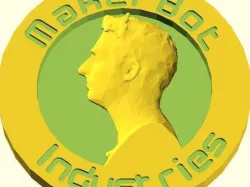 Bre Pettis OpenSCAD Medal, Now With Text