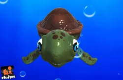 Cartoon Sea Turtle Low-poly  3D model