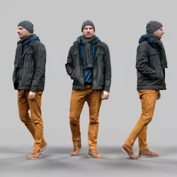 Casual Male Walking Pose Low-poly  3D model