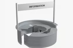 Circular counter Desk 3D model