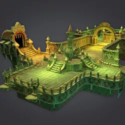 Cloudy Dungeon Low-poly  3D model
