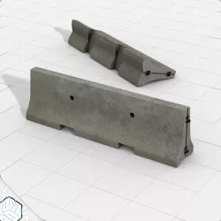Concrete Crash Barrier 3D model