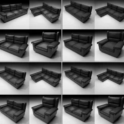 Couches - 2 - All Materials all classes 3D model