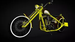 Custom yellow chopper 3D model