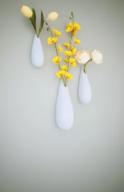 flowers and vases Low-poly  3D model