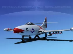 Grumman F9F-5 Panther USN 2 3D model