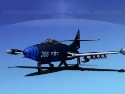 Grumman F9F-5 Panther USN 3 3D model
