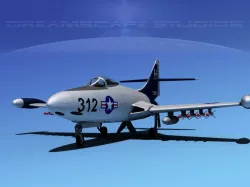 Grumman F9F-5 Panther USN 5 3D model