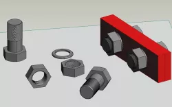 Junction with a screw and nut