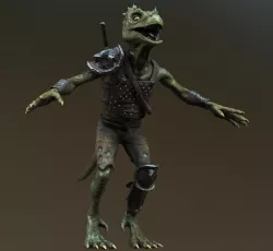 Kobold Lizard rigged for games Low-poly  3D model