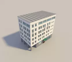 low poyl town flat house Low-poly  3D model