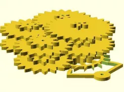 Parametric OpenSCAD Clock Gear Train (Hours, Minutes & Seconds)