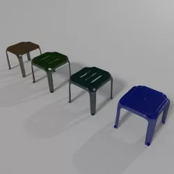 Plastic Stools Collection 3D model