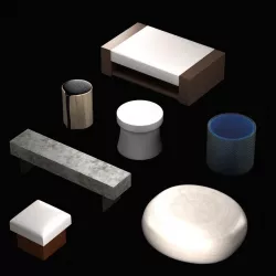 Pouf and table collection 3D model