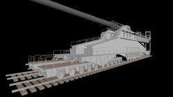 Maquette Canon 3D Schwerer Gustav - Échelle 1/72, Couleur Blanche, Neuf