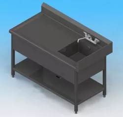 STAINLESS STEEL SINGLE BOWL SINK TABLE
