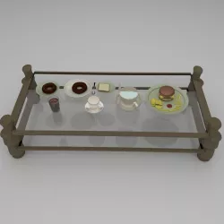 TeaSet Snacks and Table 3D model