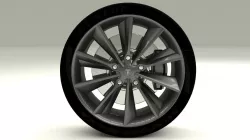 Tesla Model S Wheel Low-poly  3D model
