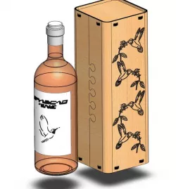 Wine bottle box with bottle